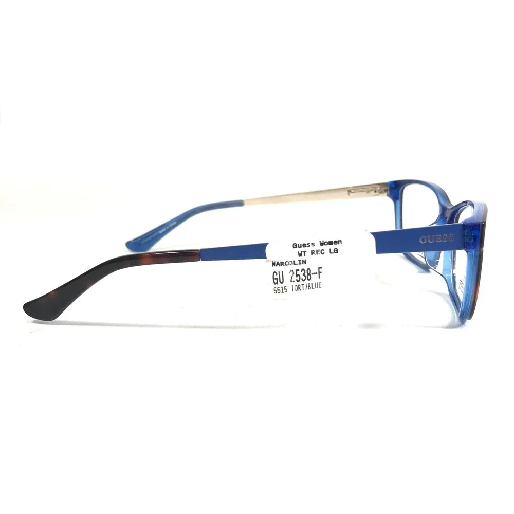 Guess Eyeglasses Frames GU2538-F 052 Clear Blue Brown Tortoise Cat Eye 55-15-135